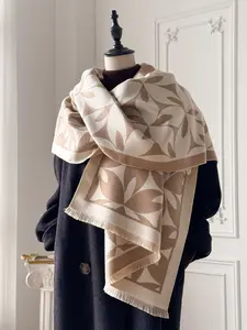 Women's Geometric Print Textured Blanket Scarf, Casual Loose-Fit Woven Fabric, Warm Fashion Accessory for Fall & Winter, Daily Wear & Air-Conditioned Rooms