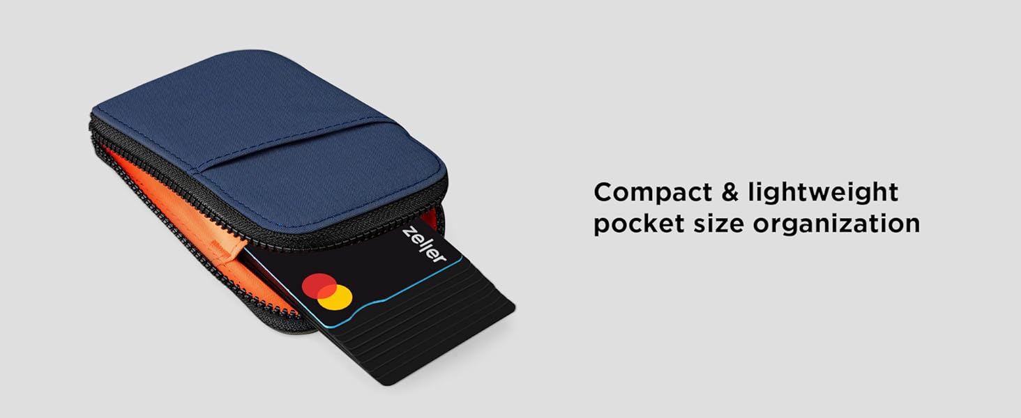 ALPAKA Zip Card Pouch - Card Wallet and Coin Pouch - Holds 12-20 Cards and Cash Holder with Blue Axoflux, RFID Blocking Weatherproof Material
