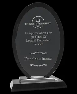 Custom Oval Regal Glass Award