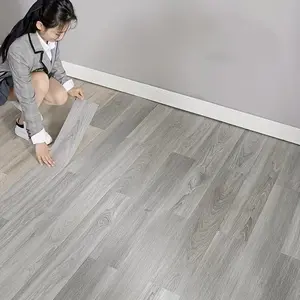 46 pieces of European and American style floor tiles, Vinyl floor tiles, peel and stick wall paneling, wood grain pattern, thickened PVC wood floor sticker, waterproof and wearresistant, suitable for home decoration, office floor, Stick and Peel Flooring