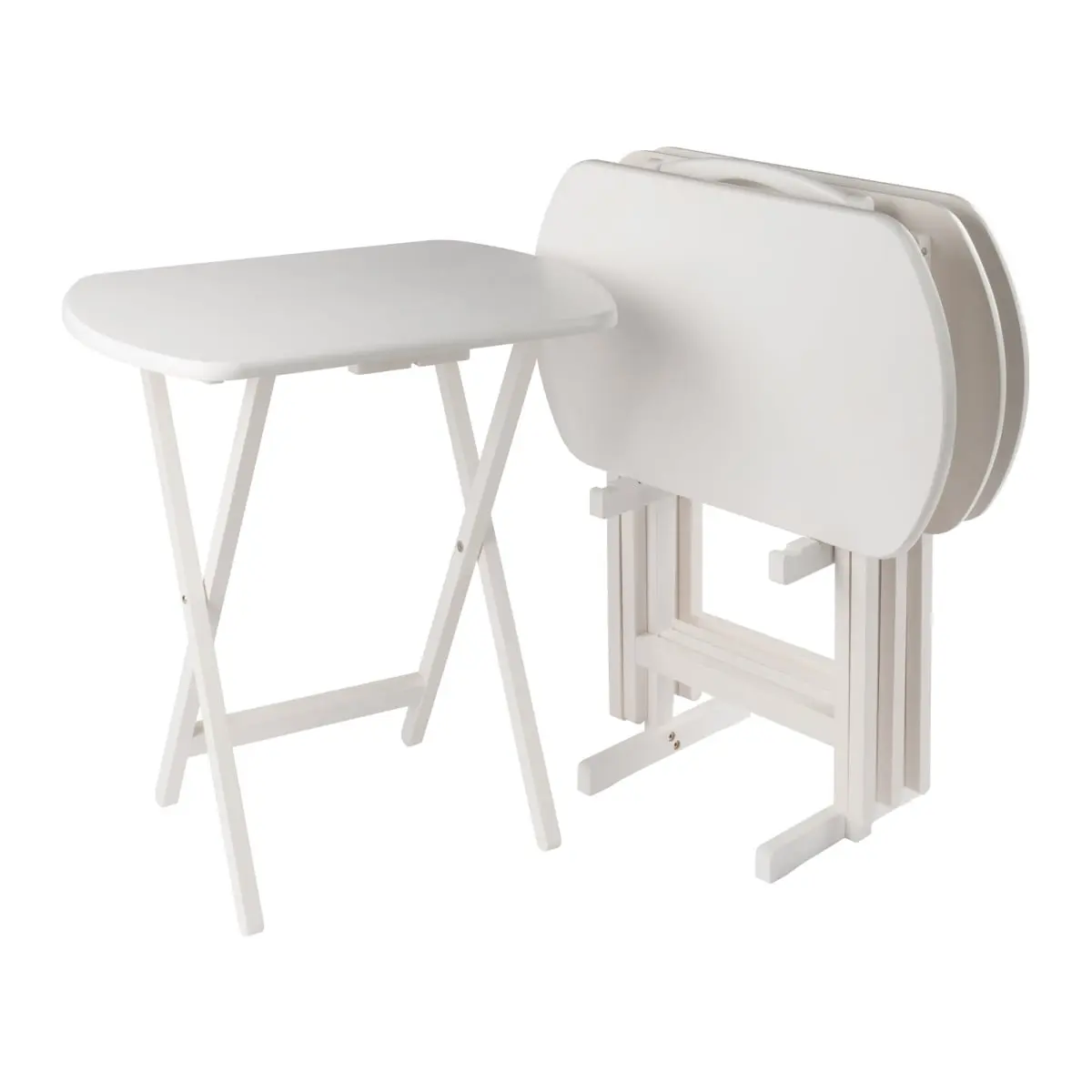 212 MAIN Corbett 5-Pieces Oversized Snack Table Set - Winsome Wood 15594, White Finish Indoor Furniture Set