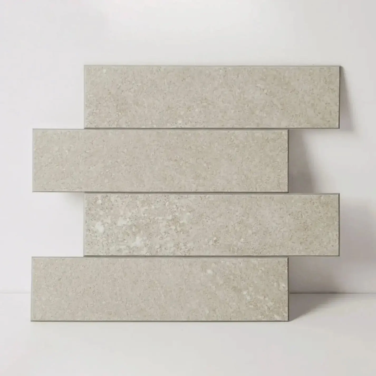 COLAMO Luxe Elongated Subway Look Moisture-Proof Peel & Stick Limestone Beige Marble Tile - 10 Pieces Soundproof Indoor Use Stone Wall Panel Backsplash Stickers for Kitchen Home Improvement Decor