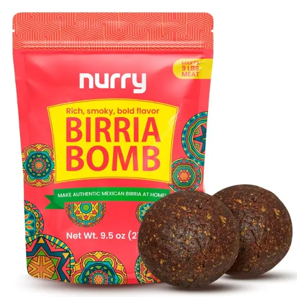 Authentic Mexican Garlic and Onion Spice 2-Piece Sets - Birria Bomb Balls Flavor Mix, Smoky Bold Taste, Cooks Up to 9 lbs (4 kg) Meat, Just Add Water & Your Choice of Meat