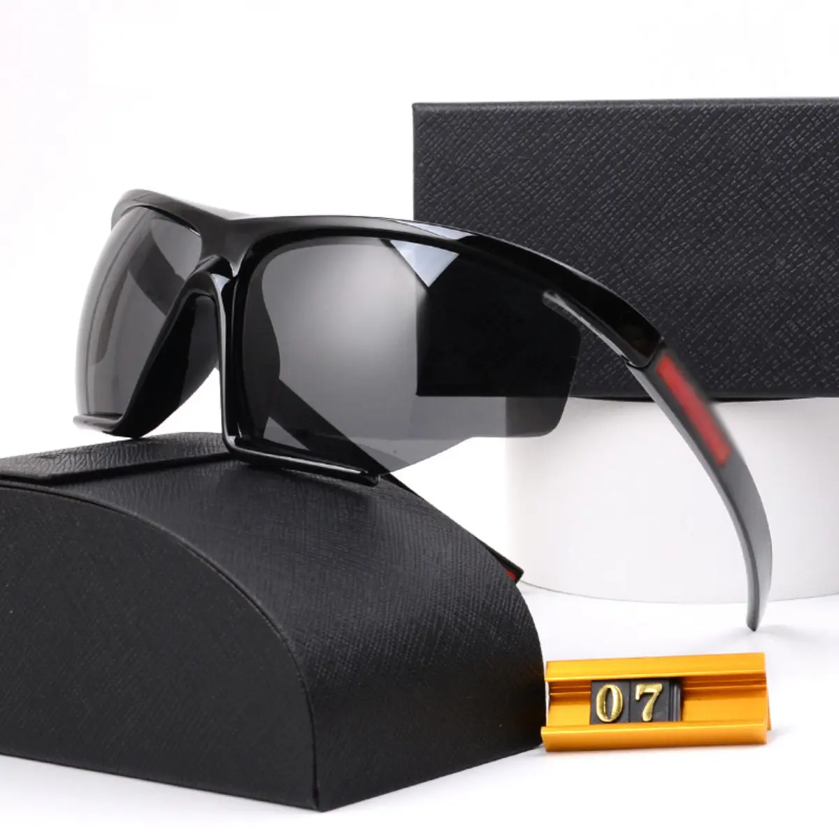 Classic Edgy Personality Wraparound Sport Sunglasses Timeless Streamlined Sculpted Frame Gloss Polished Smooth Texture Full Side Wind Shield UV400 Anti Glare Lenses Non Slip Curved Temple For Casual Street OOTD