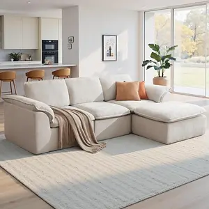HALLYBEE Compressed Sectional Boneless Cloud Couches Living Room Furniture With Armrest, A Variety Of Combination Of Comfortable Not Easy To Collapse Cloud Couches