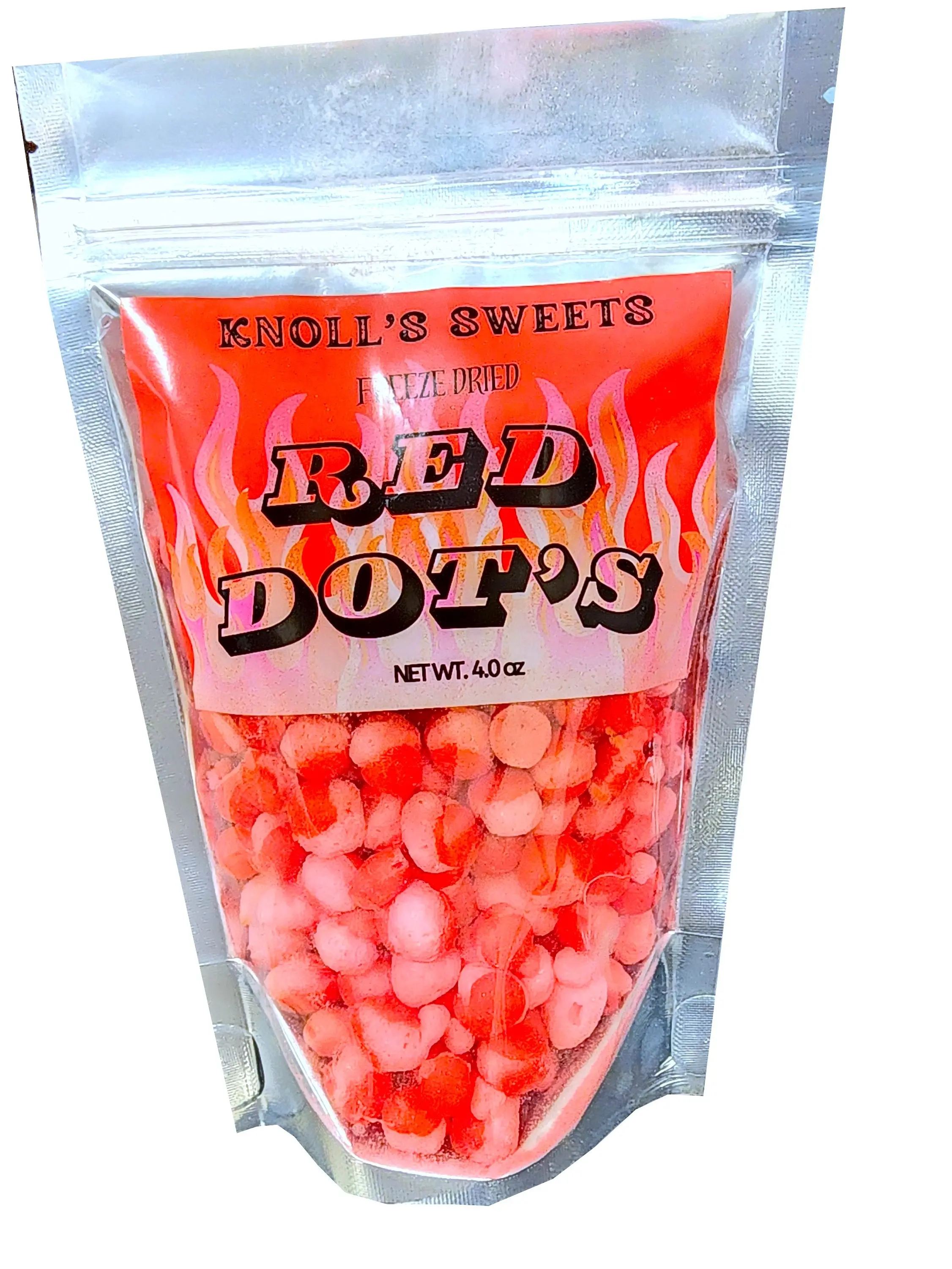 Knoll's Sweets Cinnamon Red Hot Freeze Dried Candy, Bold Flavor, Fresh Breath, Delicious Cinnamon infused candy, resealable shareable packaging