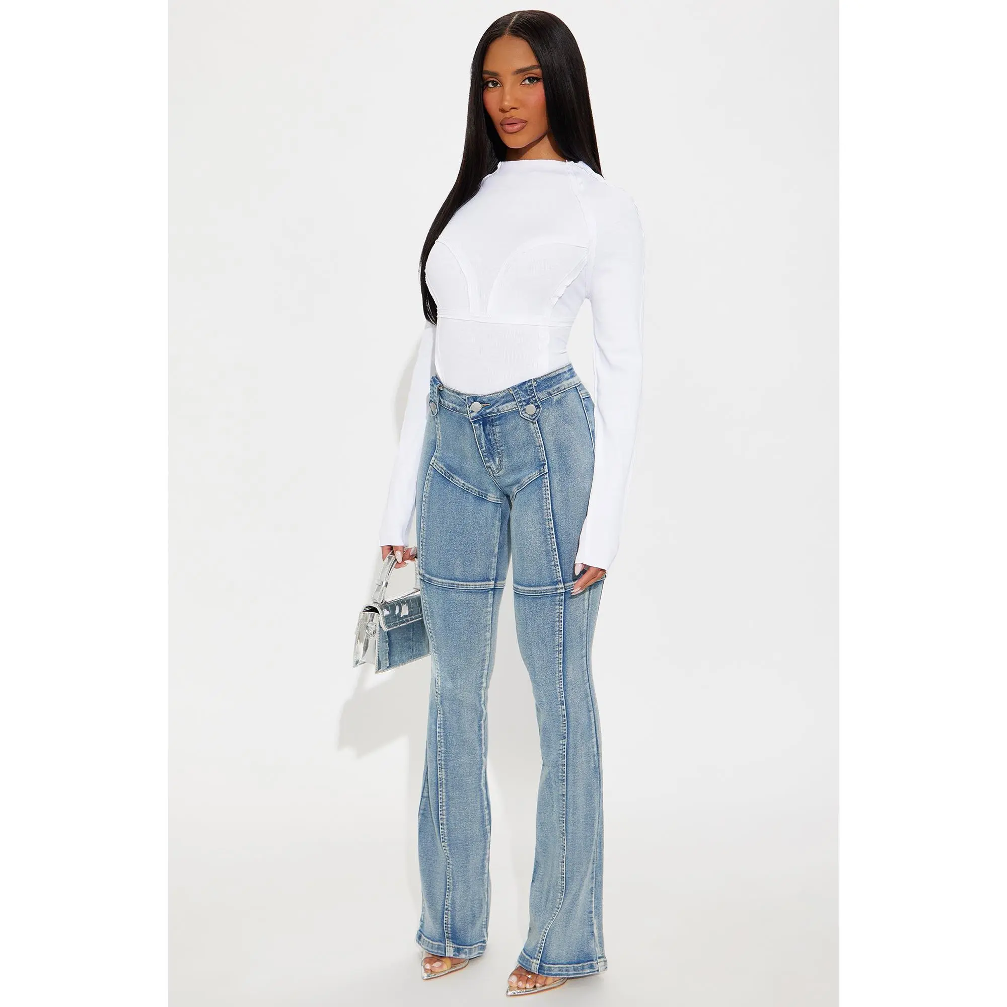 Jaw Dropper Low Rise Bootcut Jeans - Medium Wash
