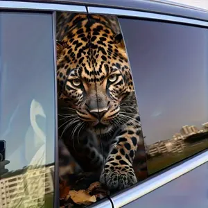 Wild Leopard Car Sticker, Easy Application and Removal, Durable Vehicle Custom Exterior Accessory, Vehicle Decal, Firm Design, Easy Installation, Windshield Sticker