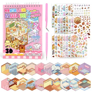 Miniature Scene Collection Book, 20 Sets DIY 3D Sticker Scene Sticker Book, Funny Gift, Art Stickers, Scrapbooking Crafting Kit & Journal Making
