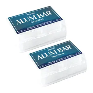 Alum Block for Shaving, Alum Stone for Face, Piedra De Alumbre Natural Bar for Underarm, Fitkari, Fitkiri, Allum Deodorant for Men and Women - with Storage Case (100g x 2 Pieces)
