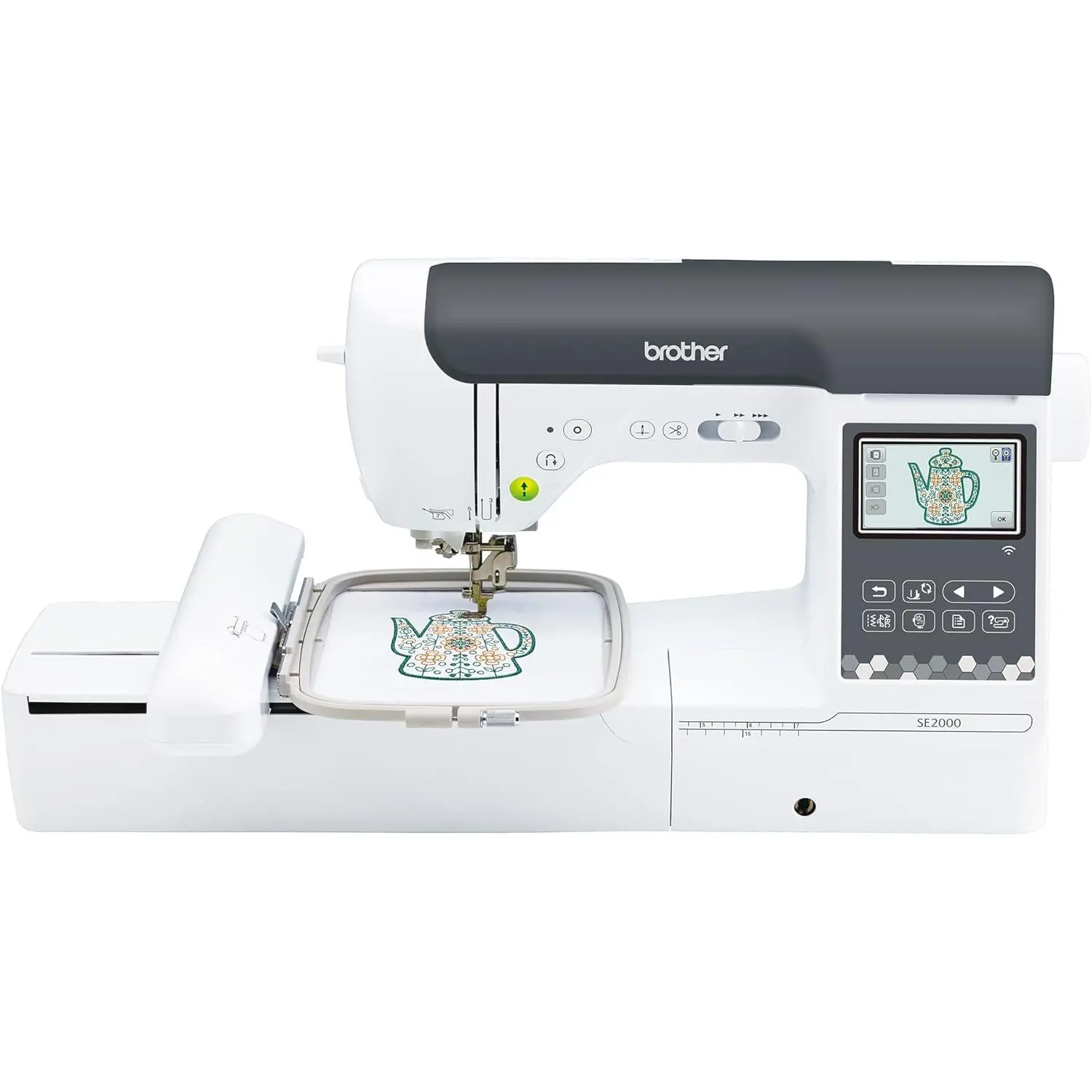Brother SE2000 Computerized Sewing and Embroidery Machine with 5" x 7" Embroidery Field, 241 Stitches, 13 Fonts, Wireless LAN, 3.7" Touchscreen, Artspira App, and Color Sort