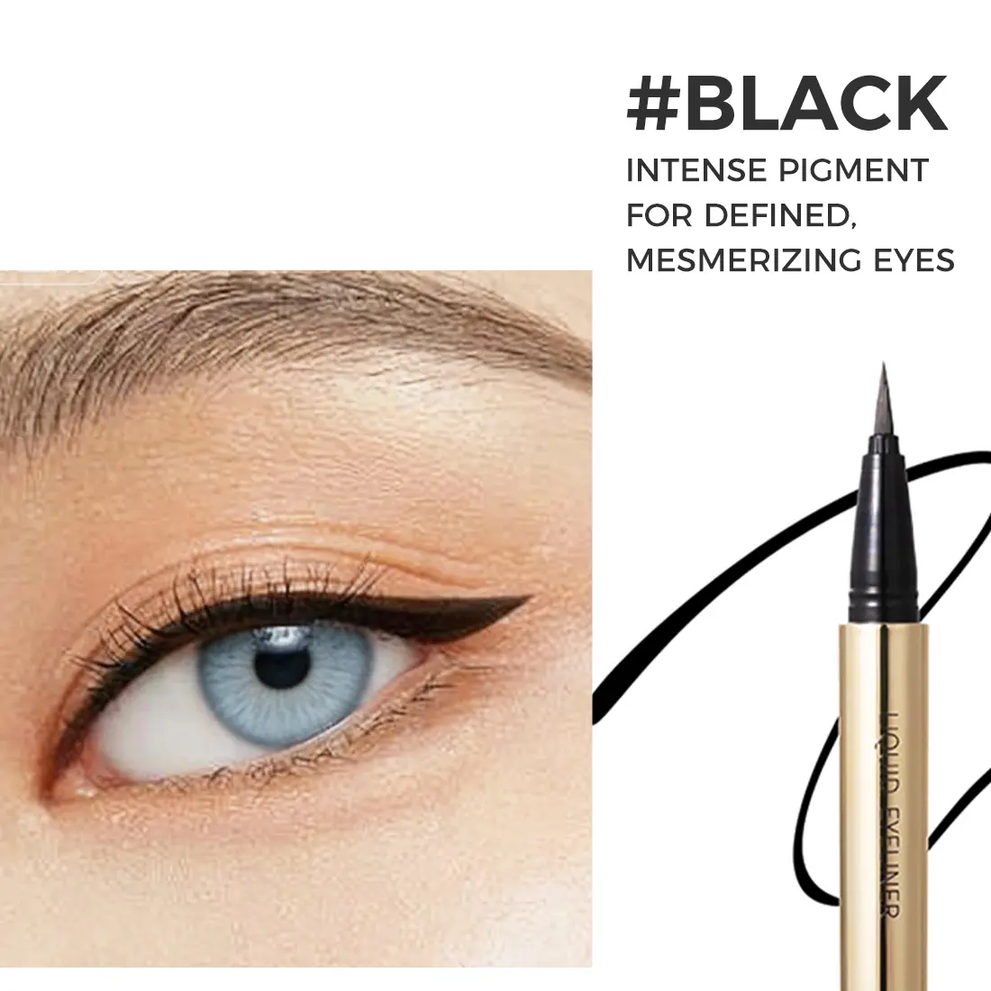 MINISO Golden Tube Waterproof Cosmetic Eyeliner, Ultra-Fine Tip, Flawless Gentle Smooth Blend, Long-Lasting No-Smudge, All-Day Wear Official Genuine #Summervibes, Beauty Products, Easy Eye Makeup, Gold Eyeliner, Dark Eyeliner, Back To School