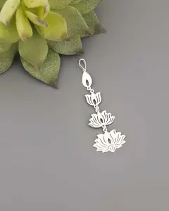 Sterling Silver Lotus Bloom Pendant – Symbol of Growth Yoga Jewelry
