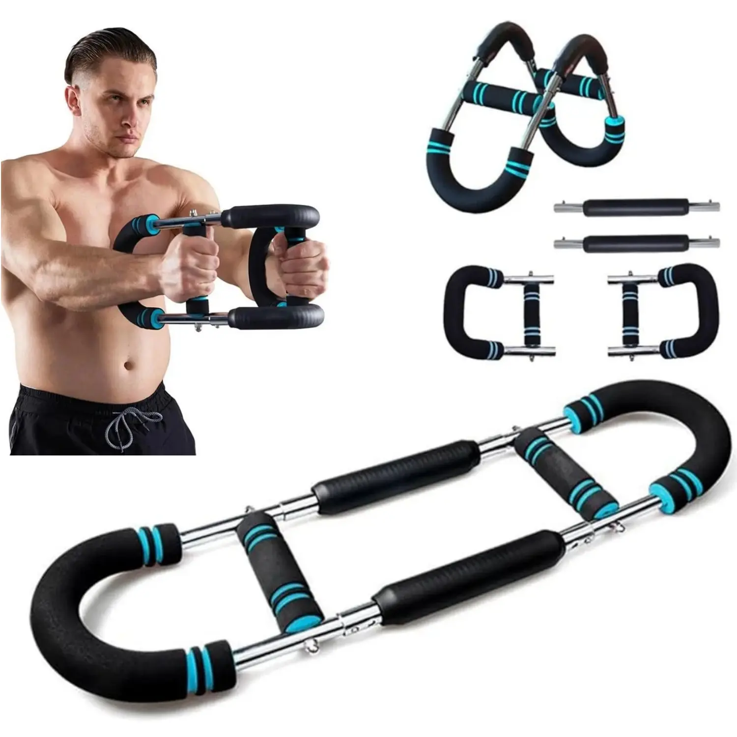 Portable Twister Arm Trainer, 60-110lbs Adjustable Chest Expander Exerciser USA