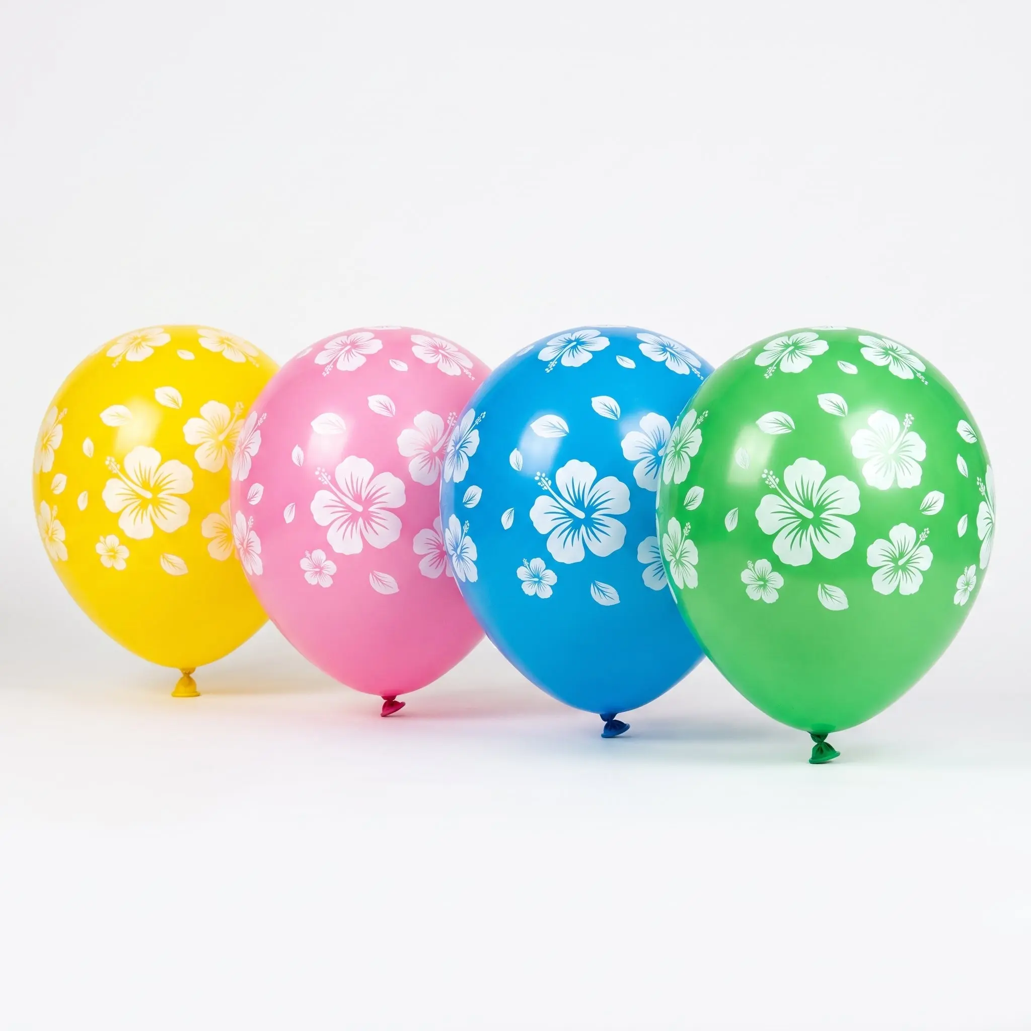 Tropical Hibiscus Printed 12" Latex Balloons - 15 Pack