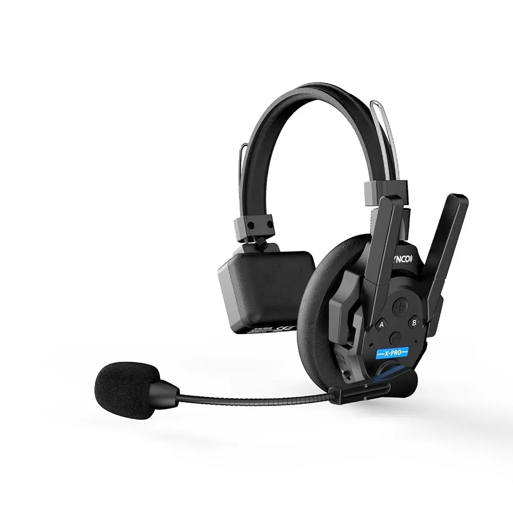 SYNCO XTALK XPRO Electronic Over-Ear Audio Headset, 2.4GHz Digital Wireless Intercom with Ear Pads, 500m/1640ft Range, Noise Reduction, 150Hz~7kHz Response, 1050mAh Li-Ion Battery, 1pcs/2pcs/5pcs/9pcs Set with Batteries