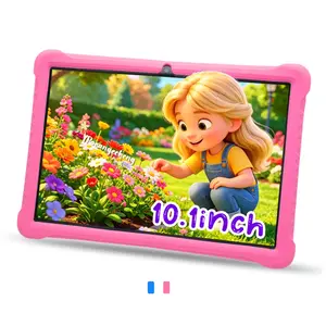 Summer 10.1" Tablet, Android Learning Tablet 5G WiFi Office Study Touchscreen Dual Camera Shockproof Case Educational Entertainment Learning HD Screen Christmas Birthday Gift for Boys Girls Student Tablets (Blue/Pink - No Adapter)