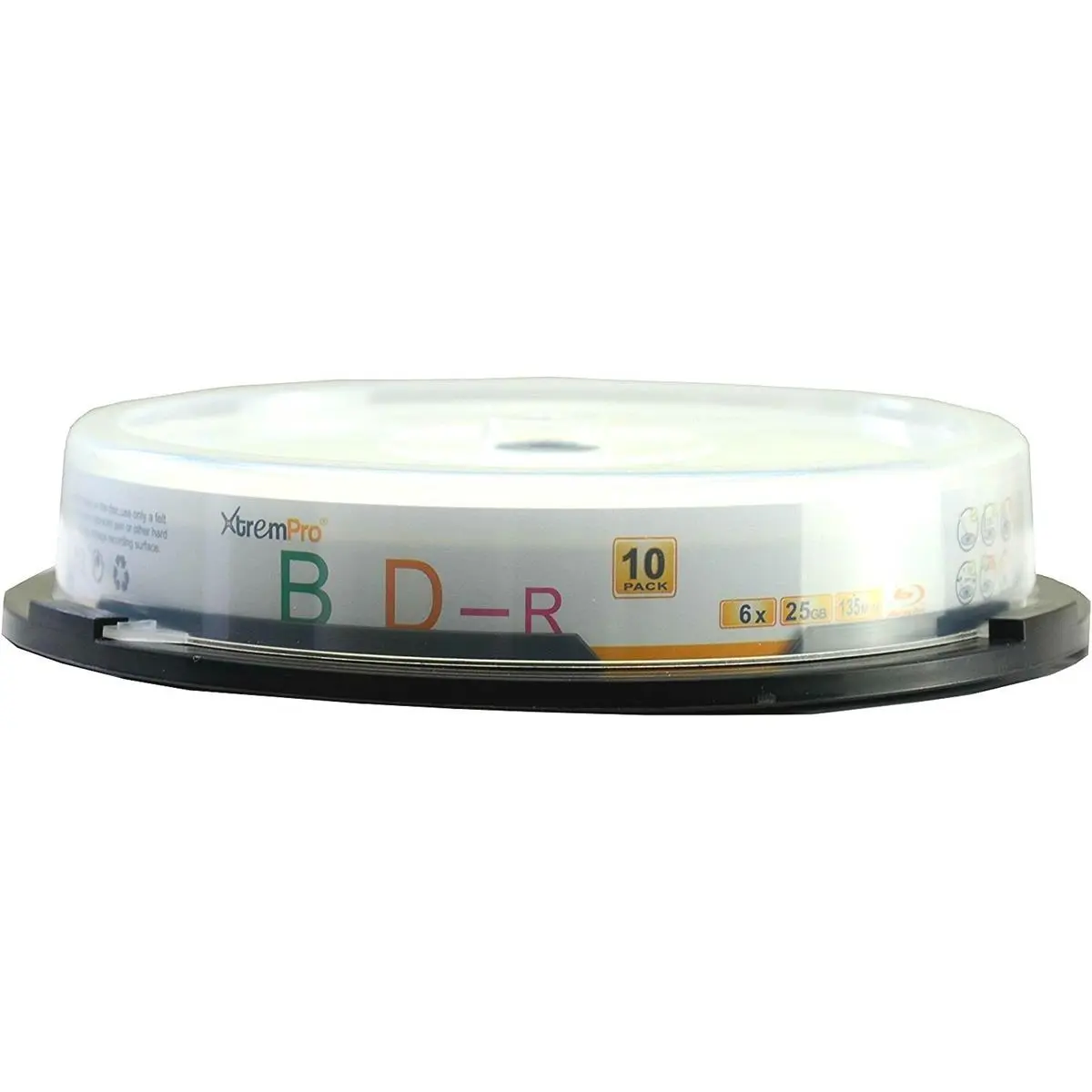 212 MAIN Large Capacity BD-R Discs, 6X Speed, 25GB, 135Min Blu-Ray Blank Media, 10-Pack Spindle-Packaged
