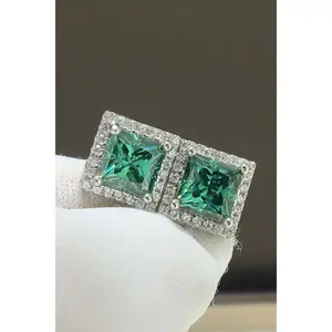 2 Carat Moissanite Square Stud Earrings