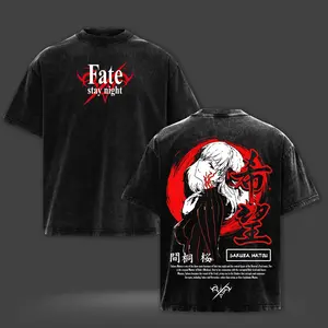 Sakura Matou Fate Stay Night Dark Grail Vintage Oversize Heavyweight Cotton Graphic T-Shirt Tee Hoodie Sweater Heaven’s Feel Edition