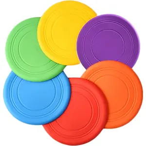 Children's Frisbee Toy Outdoor Lawn Game Frisbee Suitable for Kindergarten Teaching Soft Silicone Colorful Six-Pack Bulk Set