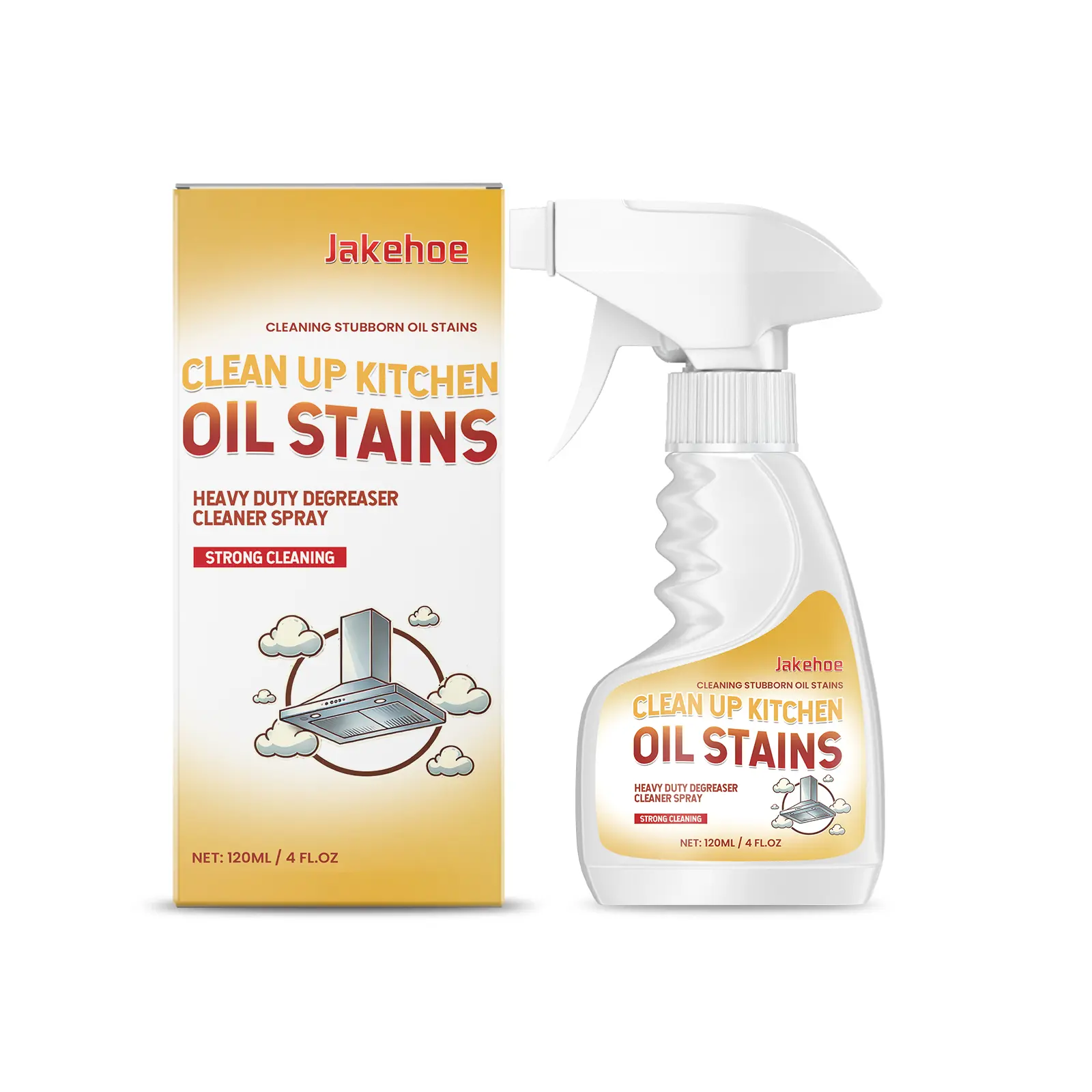 Jakehoe High Efficiency Heavy Oil Cleaner Spray - Fast-Action Household Degreaser with Sodium Laureth Sulfate, Fatty Alcohol Ether-9, 3-Year Shelf Life, Residue-Free for Kitchen, Oven & Grill Cleaning