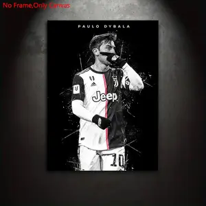1 piece/set of frameless canvas painting print poster, classic minimalist abstract art, Paulo Dybala, perfect gift for football lovers, ideal gift for bedroom, living room, dormitory hallway, kitchen, bathroom, mural, wall decoration, room decor