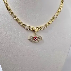 Cadena estilo xoxo con ojo turco Medida 20 inches Laminado de alta calidad