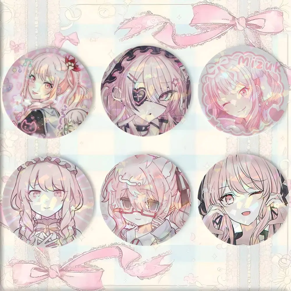 Role Mizuki Akiyama Chibi Tinplate Brooch Figure Icon Badge Handmade Brooches For Backpack Clothes Decoration