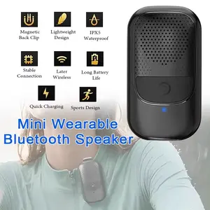 Wireless Clip-on Bluetooth Speaker,IP67 Waterproof Rating, ENC Noise-Cancelling Microphone, Features Large Touch Controls,A Wearable Bluetooth Speaker Ideal for Running,Hiking,and Outdoor Sports