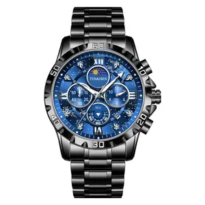 TINAIBIN Men's Business Design Quartz Watch, Round Dial Chain with Pocket Watch, Men's Gift, Boyfriend