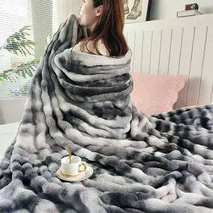 Cozy Throw Blanket for Couch, Fluffy Fuzzy Plush Bubble Blanket, Soft Thick for Sofa Bedroom, Cloud-Like Comfort for Winter, Aesthetic Room Decor
