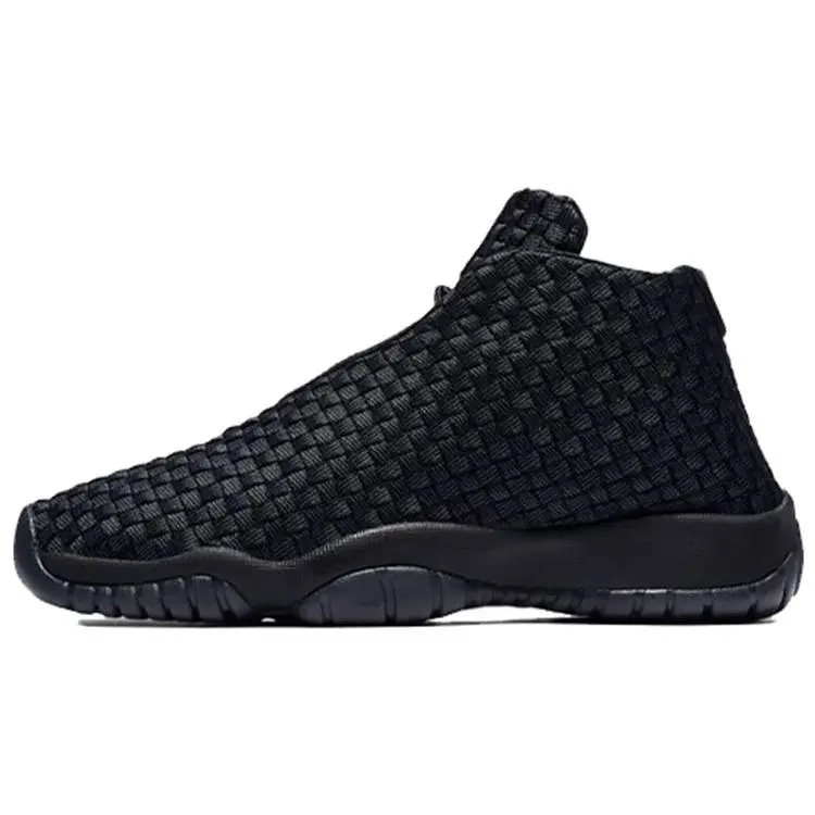 Jordan Future Triple Black GS Retro Cushioned Mid Top Basketball Shoes Kids'' 656504-001