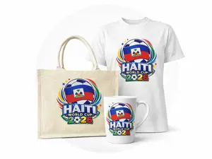 Haiti World Cup 2026 Fan Set - T-Shirt Tote Bag & Mug Official Soccer Merchandise