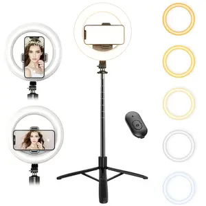 3-in-1 Selfie Stick Tripod with 8 Inch Dimmable LED Ring Light & Remote Control, Cordless Rechargeable 360° Rotatable Phone Mount, 66 Inch Adjustable Portable Stand for 4.7-7 Inch Smartphone Vlogging Makeup Travel