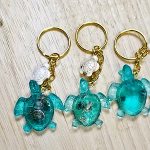 Handmade Turtle Keychain with Shells Inside - Unique and Personalized Accessory