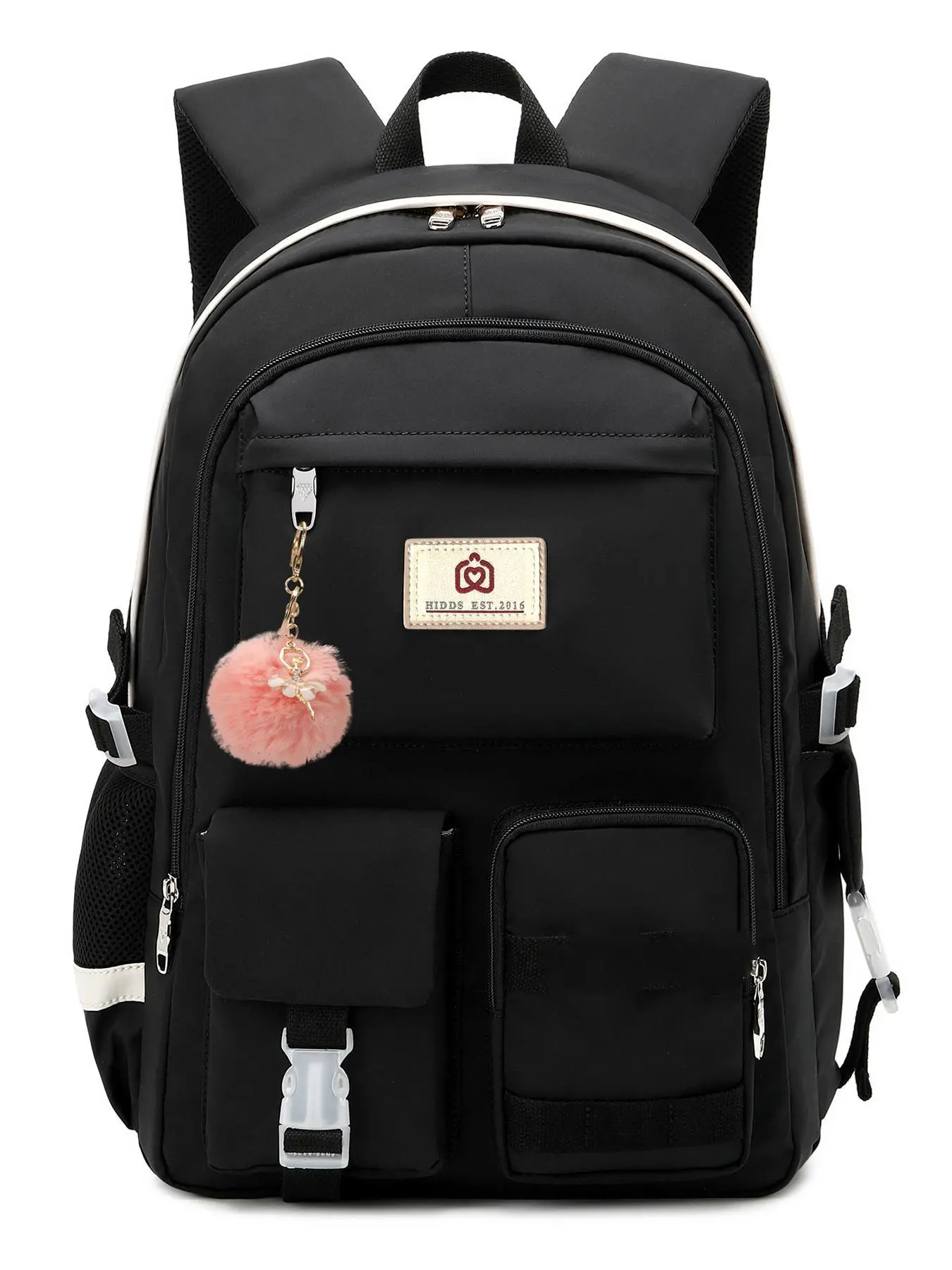 Cute Versatile Backpack with Cute Charm, Waterproof Durable Nylon Backpack, Fashionable Backpack for School & Work & Travel