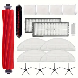 HOME TIMES 17 PCS Accessories Kit for Xiaomi Roborock S7 MaxV Ultra/S7 MaxV Docking,1 Roller Brush, 1 Self-Cleaning Brush,2 Hepa Filter, 4 Side Brush, 4 Mop Cloth,4 Dust Bags, 1 Cleaning Brush