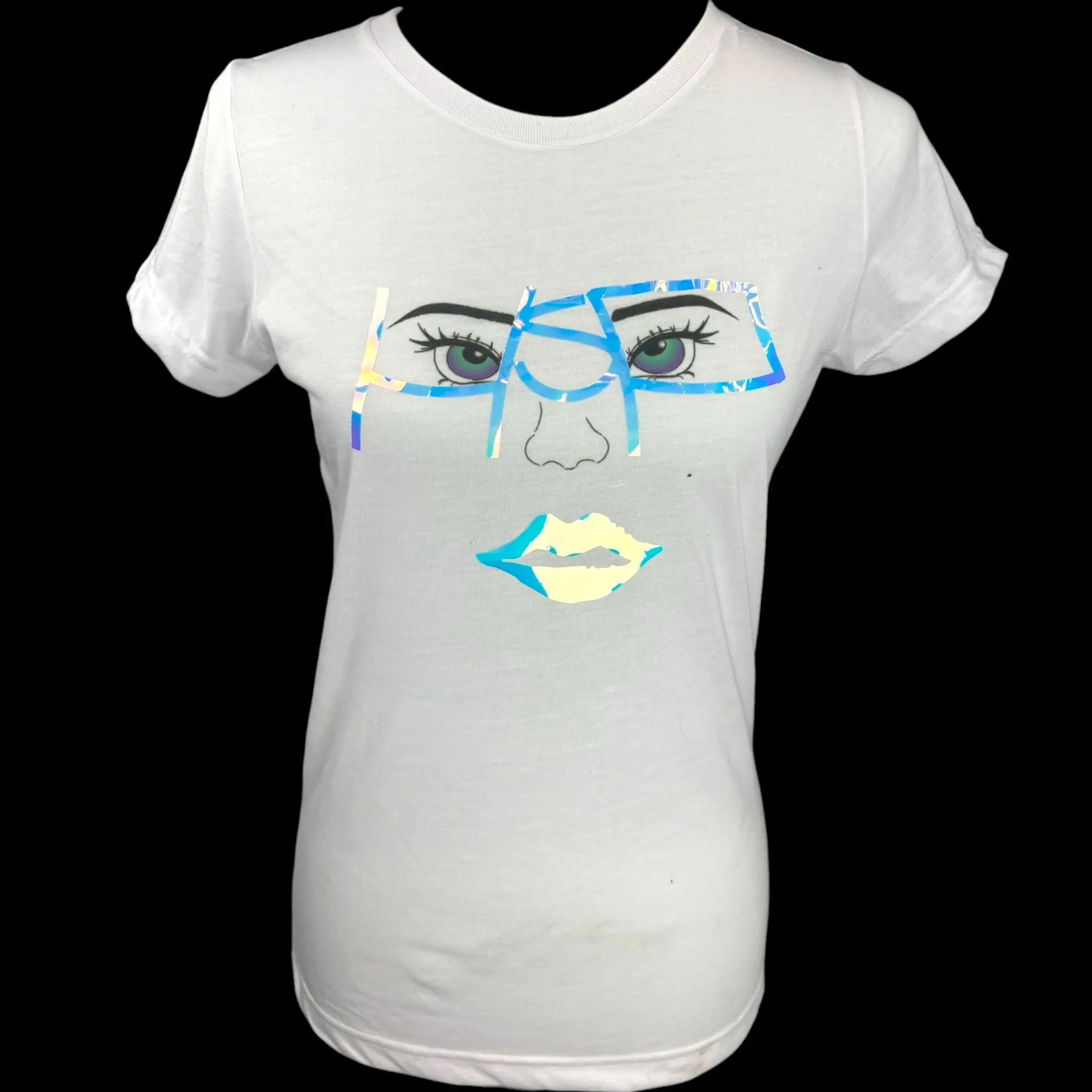 HSP-Honore Serenity Power Women's Tshirt Machine Washable Iconic Logo Holographic Design Light Color Summer Streetwear Top Womenswear Polyester