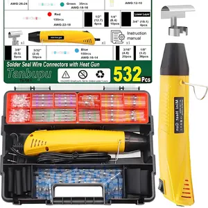 532PCS Heat Shrink Solder Seal Wire Connectors Kit with Mini Heat Gun, Solder Stick Wire Connectors Waterproof Wire Connector Kit for Marine, Automotive, Boat, Truck (26-6 Gauge)