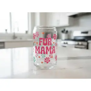 Fur Mama UVDTF Wrap with "FUR MAMA" Text and Dog Paw Motif Design