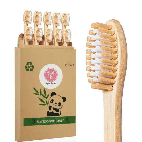 10Pcs Toothbrushes - BPA Free Soft Bristles Toothbrushes, Eco-Friendly, Natural Wooden Toothbrush