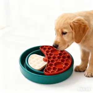 【Slow Feeder Dog Bowl 】Dog Dishes to Slowdown Eating Anti-Choking 360° Rotating Feeder for Stress Reduction Healthy Eat Puppy Pet Safety Home