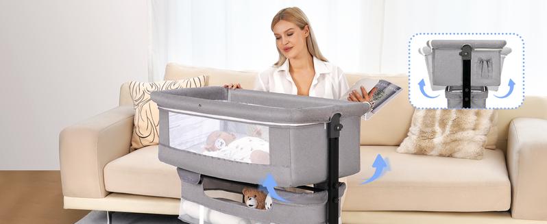 Baby Bassinet, Baby Basinet Bedside Sleeper, Easy to Fold Portable Crib Side Bassinet 2024new Style Girl/boy Folding Cot bassinetbaby