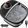 Sturdy Foldable Heated Foot Spa Machine - Collapsible Bathroom Gadget Foot Basin with Bubbles, Red Light, Remote Control, Timer, 6 Massage Rollers, Pumice Stone, Portable Soaker Tub, Fits Snugly in Small Storage, All Seasons, Box