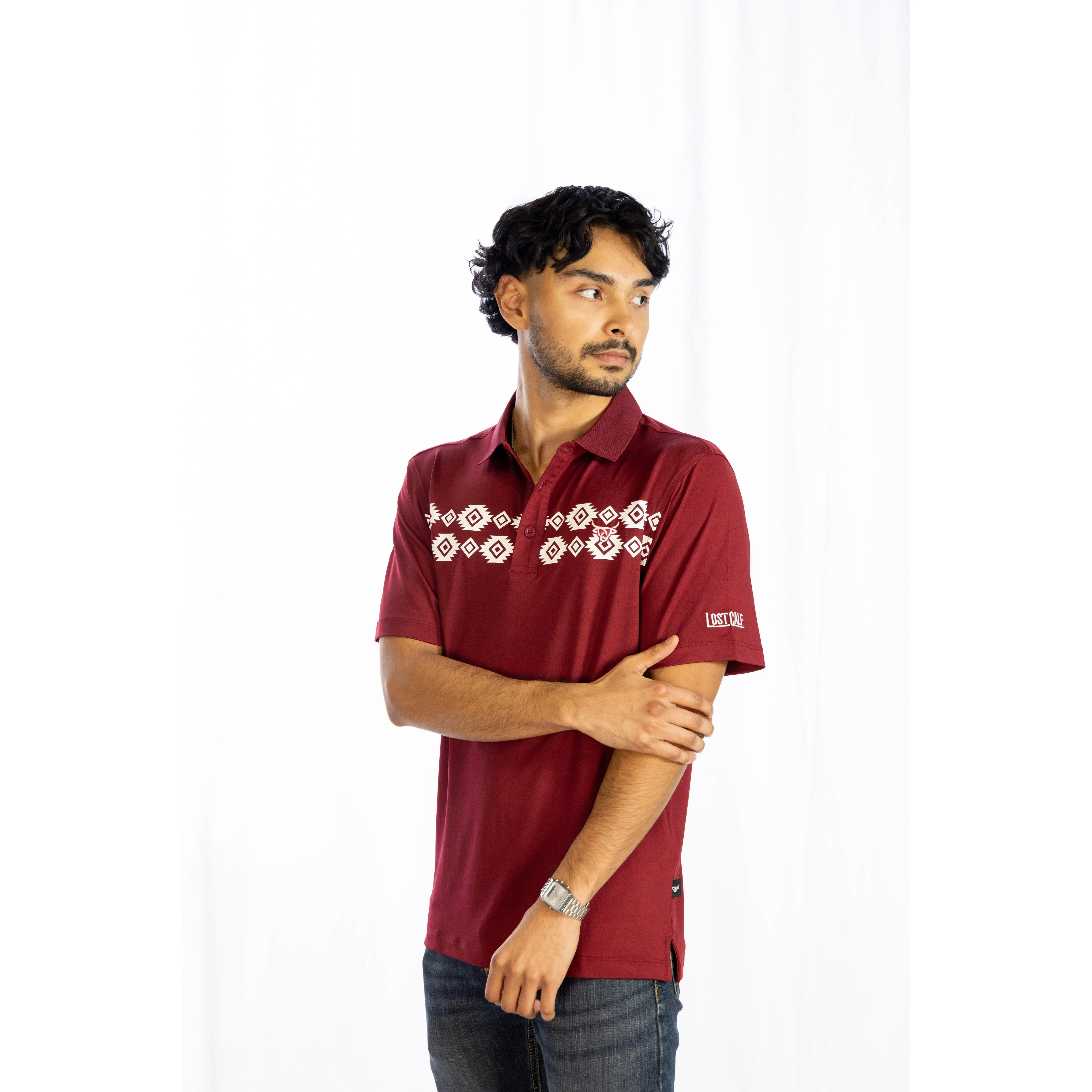 Aztec Polo - Maroon