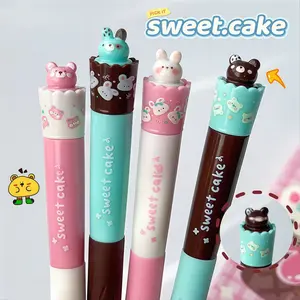 1 Set Cat Style Neutral Pens, Creative Twist Cup Ballpoint Pens, 0.5mm, Quick-Drying Black Ink, Fun Stress Relief Rotating Refill, Silicone Sleeve, Quick-Drying, 0.5mm Black Pens For Office, Back To School, Holiday Gifts