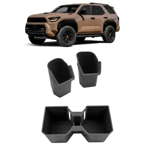 3Pcs Compatibility WIth 2025 Toyota 4Runner Center Console Cup Holder Inserts & 2025 Toyota 4 Runner Rear Car Door Organizer Drink Stopper Non-Slip Silicone Rubber Organizer Drink Cup Holder Organizer
