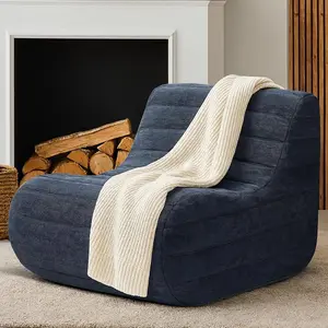 Bean Bag Chair, Fireside Bean Bags Lazy Sofa Sack, Big Beanbag Chair Floor Couch, Memory Foam Lounge Chair for Bedroom, Living Room, Office and Home (Gray)