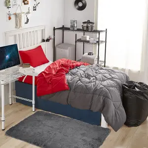 The 44-Piece College Dorm Essentials Set - Totally Complete - Granite Gray/Cherry Red Color Set
